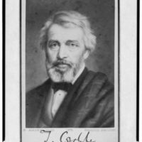 Portrait of a photograph of Thomas Carlyle